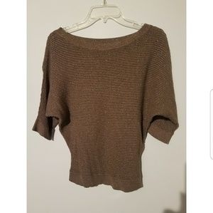 Metallic & Chocolate Knit Sweater
